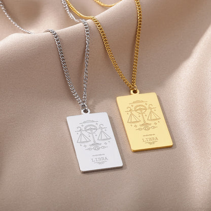 Zodiac Vintage Sign Necklace Constellation Chain