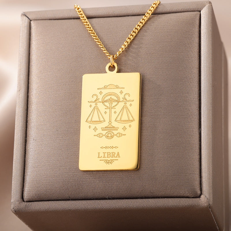 Zodiac Vintage Sign Necklace Constellation Chain