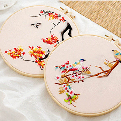 1Pc No Hoop Chinese DIY Flowers Embroidery Kit