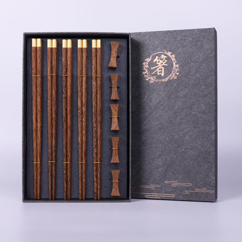 Premium Natural Red SandalWood Chinese Chopsticks Gift Box