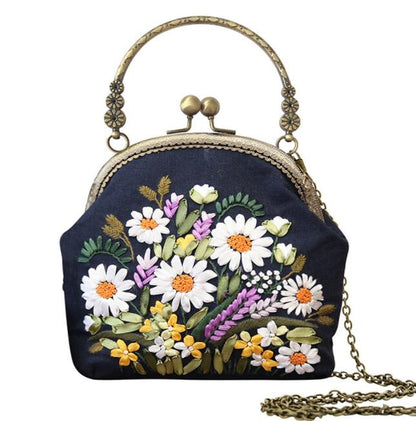 3D DIY Handmade Ribbon Embroidery Bag