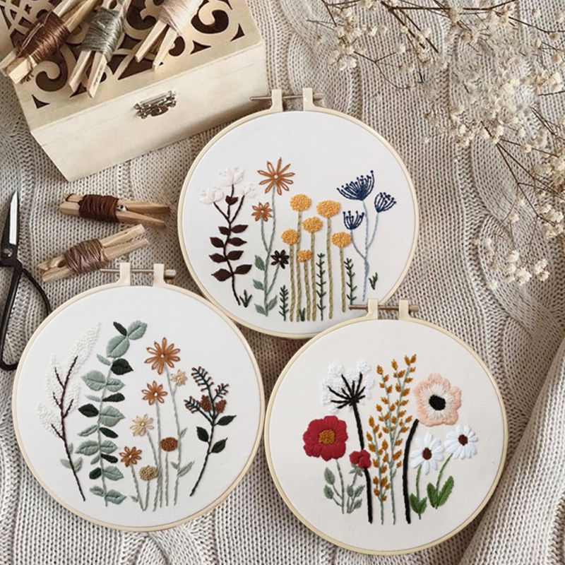 DIY Flowers Stamped Embroidery Starter Kit