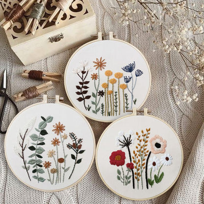 DIY Flowers Stamped Embroidery Starter Kit