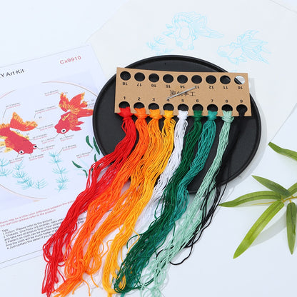 DIY Flower Pattern Printed Embroidery Kit
