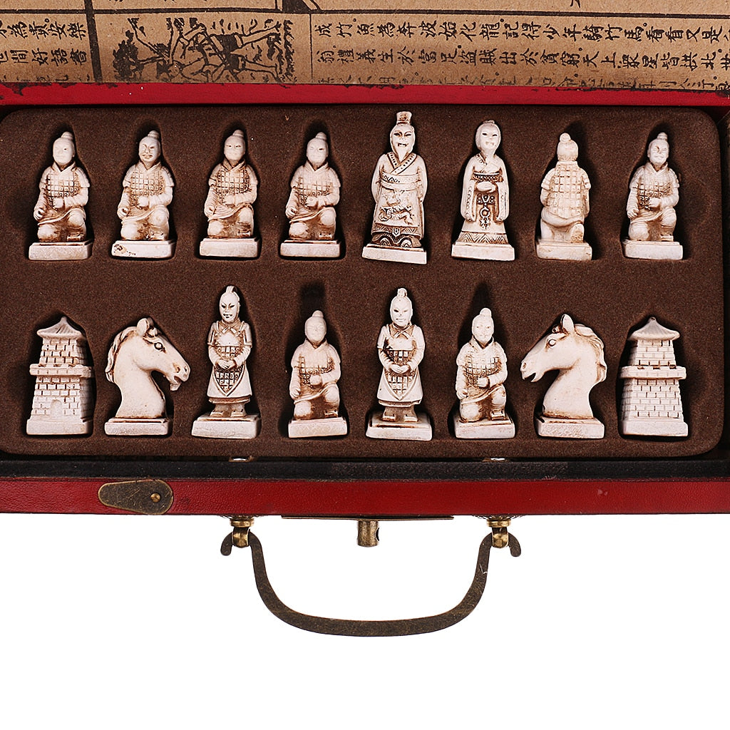 Wooden Antique Chinese Chess Pieces Set Board Game