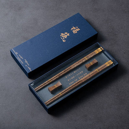 Premium Natural Red SandalWood Chinese Chopsticks Gift Box