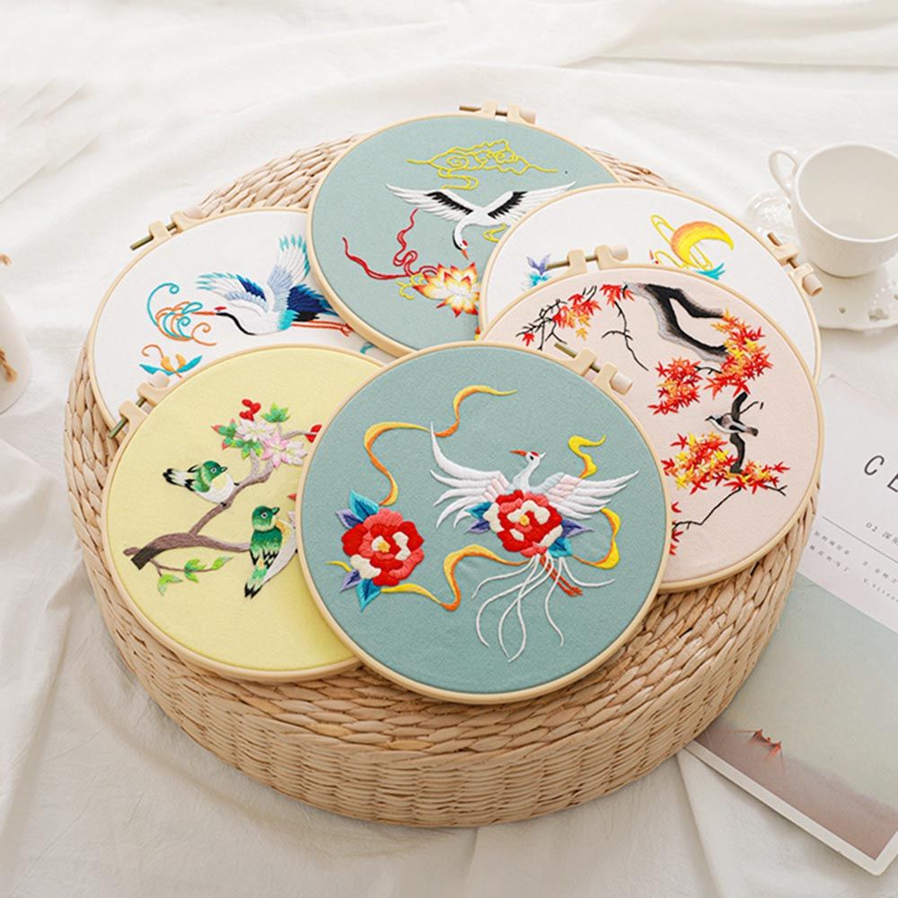 1Pc No Hoop Chinese DIY Flowers Embroidery Kit