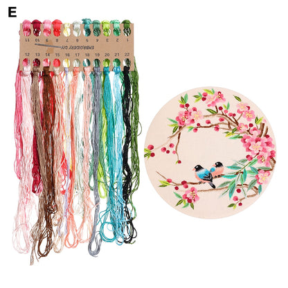 DIY Flower Pattern Printed Embroidery Kit