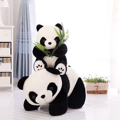 Cute Panda with Bamboo Plush Toy