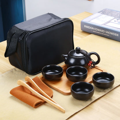 Ceramic Chinese Travel Drinkware with Tea Pot