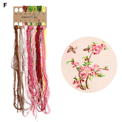 DIY Flower Pattern Printed Embroidery Kit