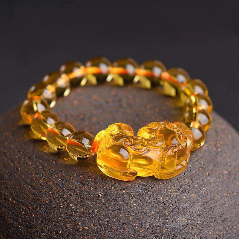 Feng Shui Mens Lucky Prayer Beads Pixiu Bracelet