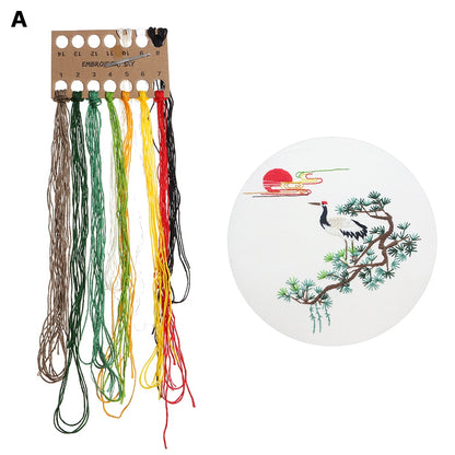 DIY Flower Pattern Printed Embroidery Kit