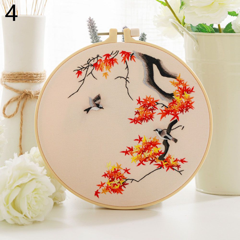 1Pc No Hoop Chinese DIY Flowers Embroidery Kit