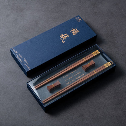 Premium Natural Red SandalWood Chinese Chopsticks Gift Box