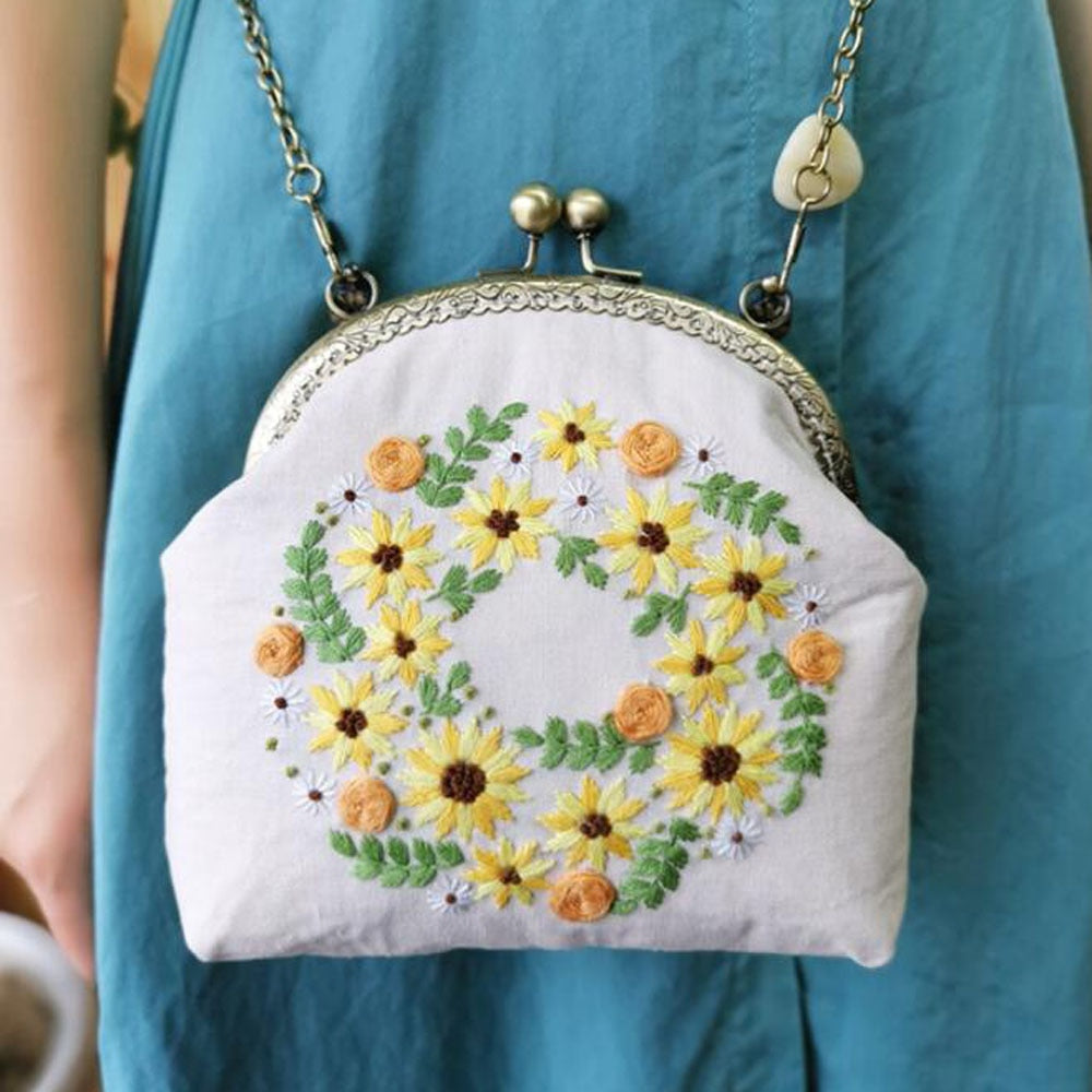 3D DIY Handmade Ribbon Embroidery Bag