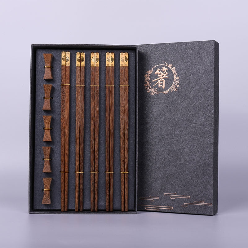 Premium Natural Red SandalWood Chinese Chopsticks Gift Box
