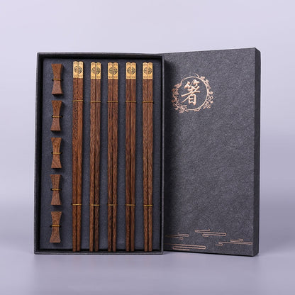 Premium Natural Red SandalWood Chinese Chopsticks Gift Box