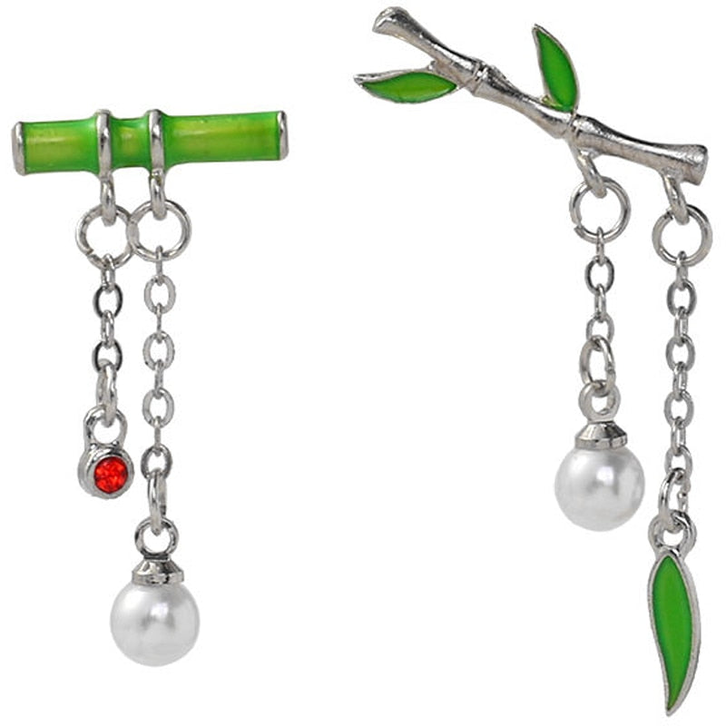Asymmetric Retro Bamboo Earrings