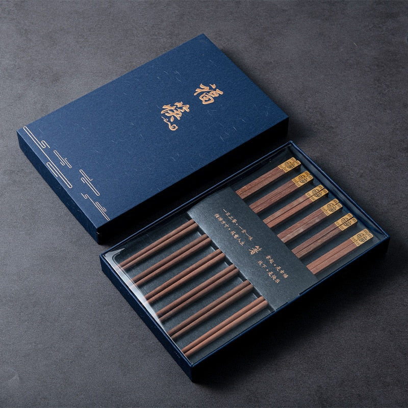 Premium Natural Red SandalWood Chinese Chopsticks Gift Box