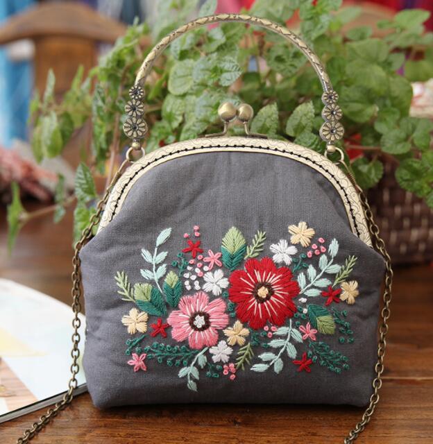 3D DIY Handmade Ribbon Embroidery Bag