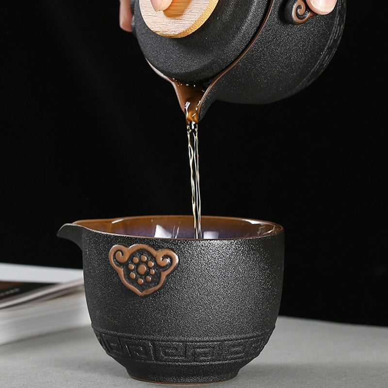 Chinese Ceramic Travel Kung Fu Tea Set