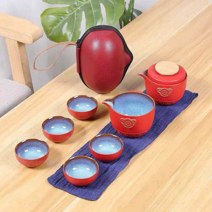 Chinese Ceramic Travel Kung Fu Tea Set