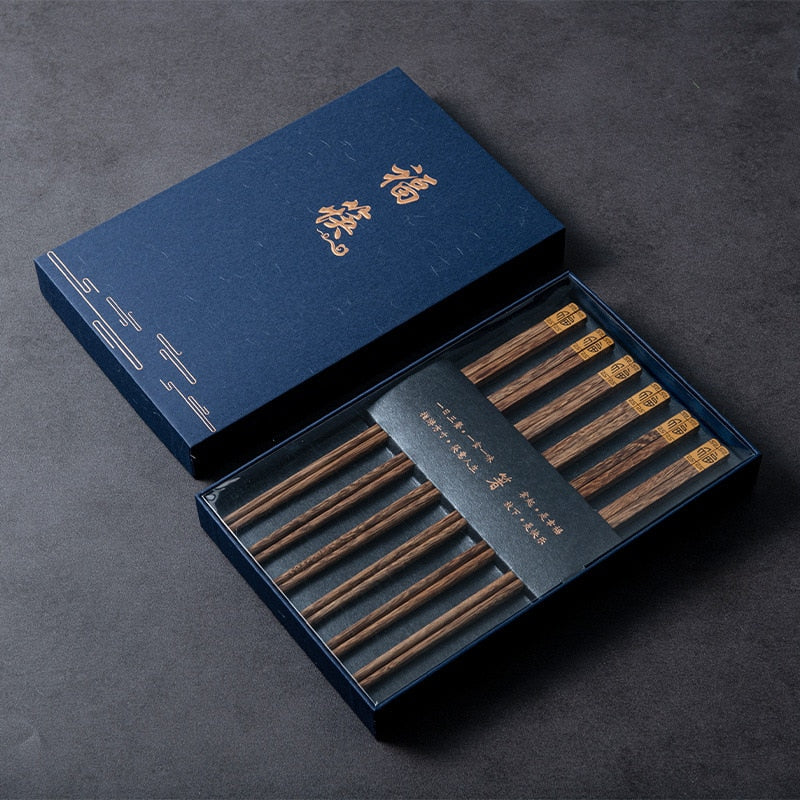 Premium Natural Red SandalWood Chinese Chopsticks Gift Box