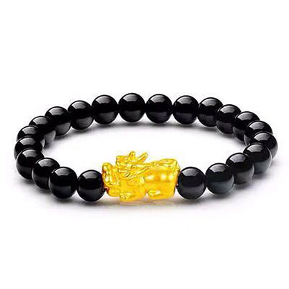 Feng Shui Mens Lucky Prayer Beads Pixiu Bracelet