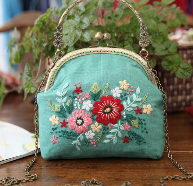 3D DIY Handmade Ribbon Embroidery Bag