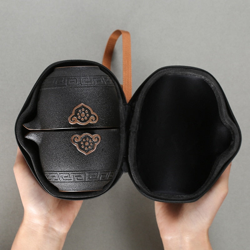 Chinese Ceramic Travel Kung Fu Tea Set