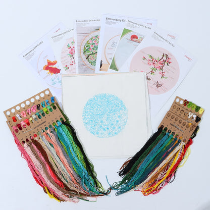 DIY Flower Pattern Printed Embroidery Kit