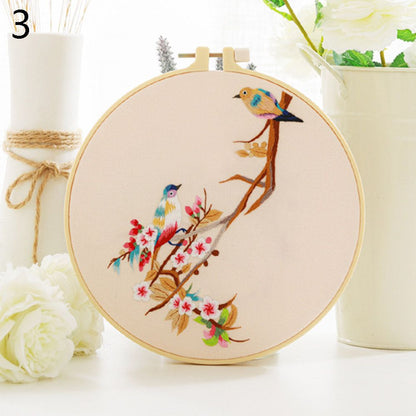 1Pc No Hoop Chinese DIY Flowers Embroidery Kit