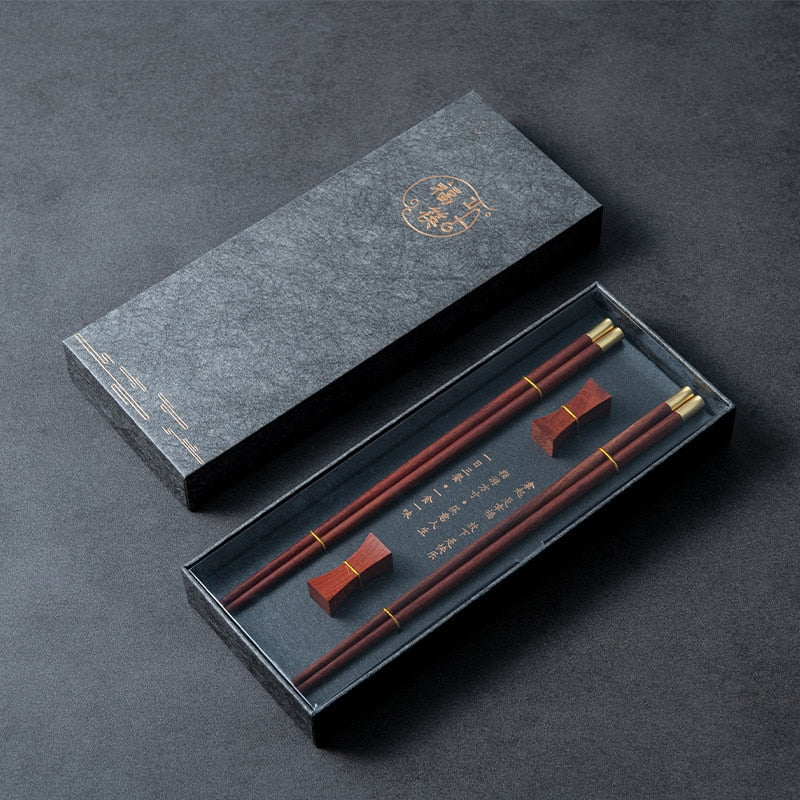 Premium Natural Red SandalWood Chinese Chopsticks Gift Box