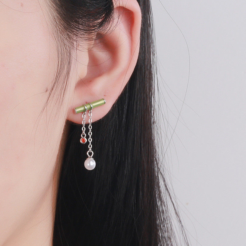 Asymmetric Retro Bamboo Earrings
