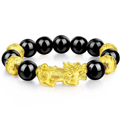 Feng Shui Mens Lucky Prayer Beads Pixiu Bracelet