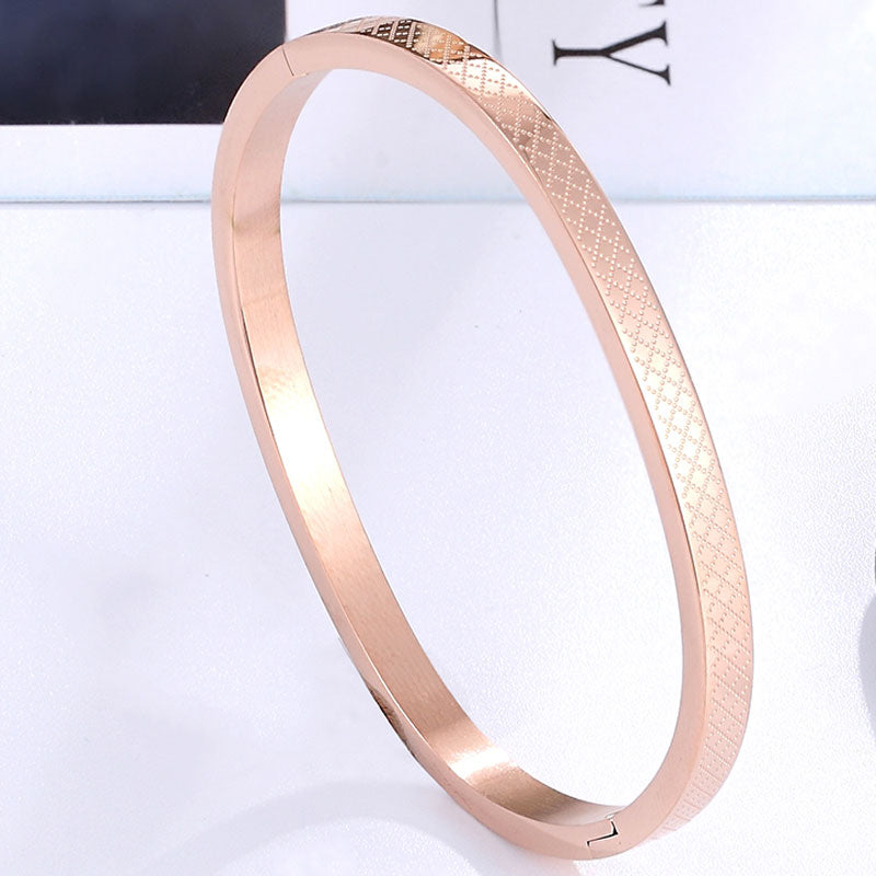 Pulseras y brazaletes de rejilla cruzada de acero inoxidable de 5 cm de diámetro
