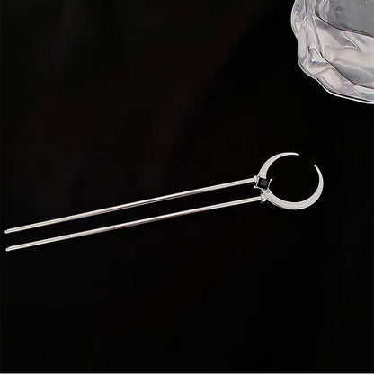 Horquilla de media luna para mujer, barra de pelo en forma de U de estilo antiguo