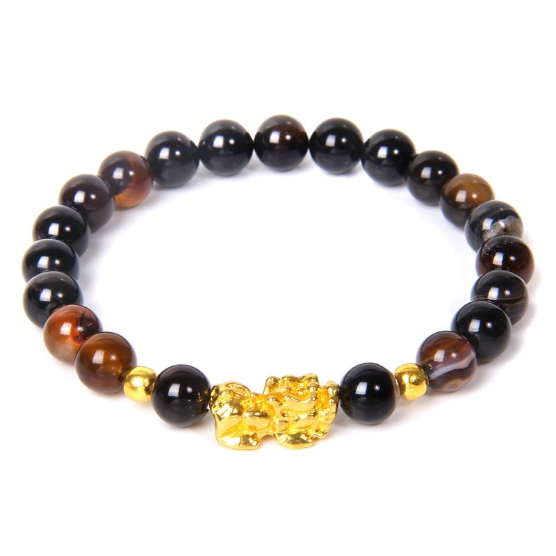 Feng Shui Stone Beads Pixiu Bracelet Pink