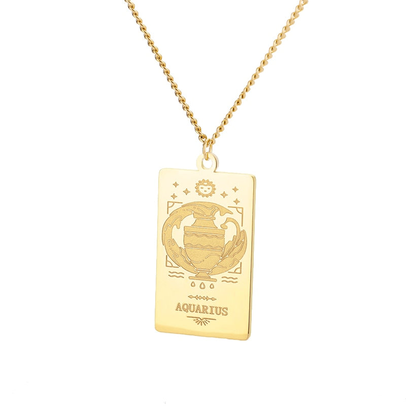 Zodiac Vintage Sign Necklace Constellation Chain