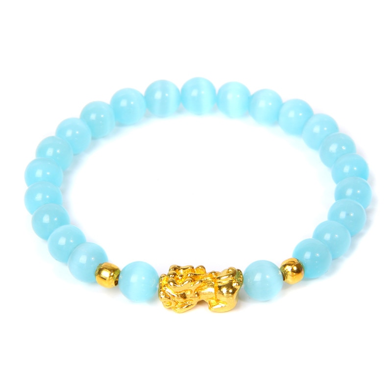 Feng Shui Stone Beads Pixiu Bracelet Pink