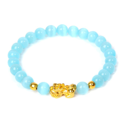 Feng Shui Stone Beads Pixiu Bracelet Pink
