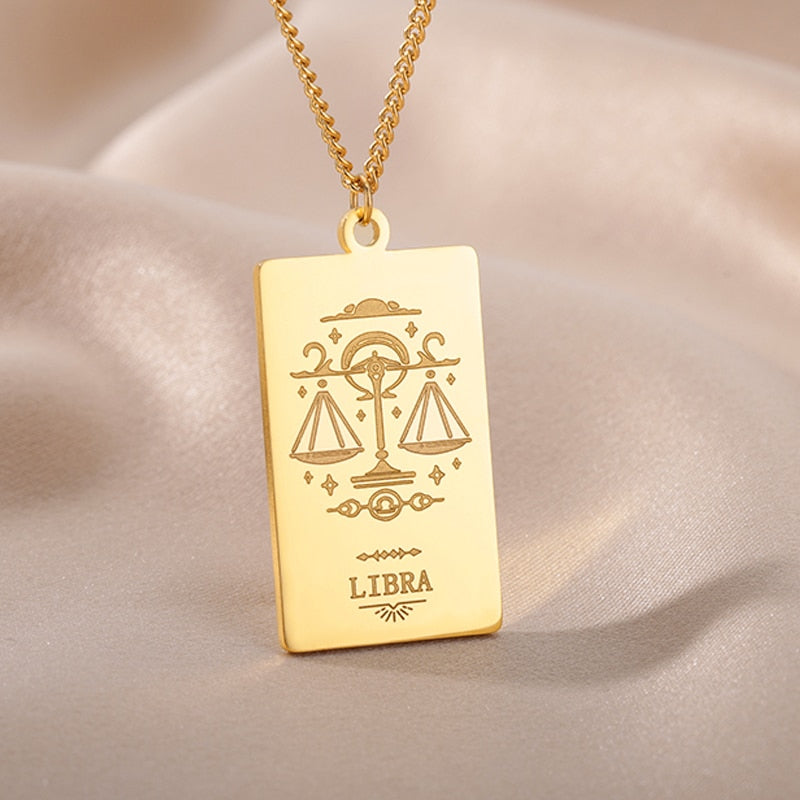Zodiac Vintage Sign Necklace Constellation Chain
