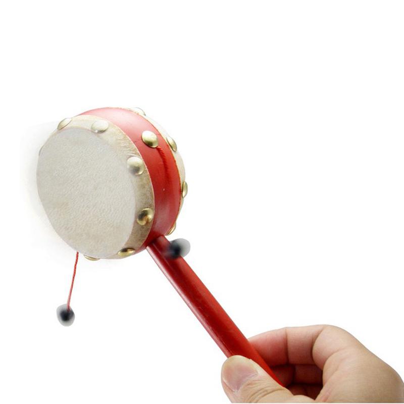 Chinese Traditional Sheepskin Wooden Rattle Baby Drum