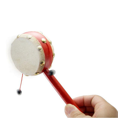 Chinese Traditional Sheepskin Wooden Rattle Baby Drum