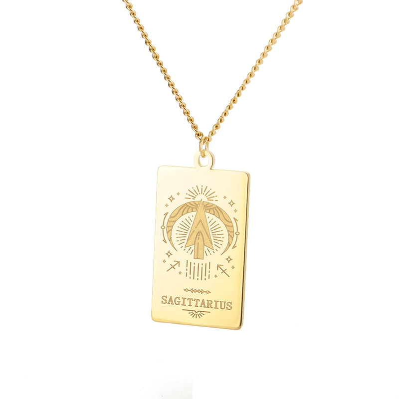 Zodiac Vintage Sign Necklace Constellation Chain