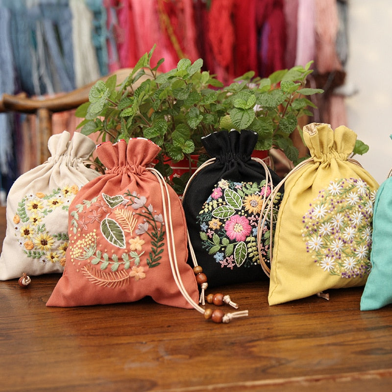 DIY Handmade Storage Bag Embroidery Kit