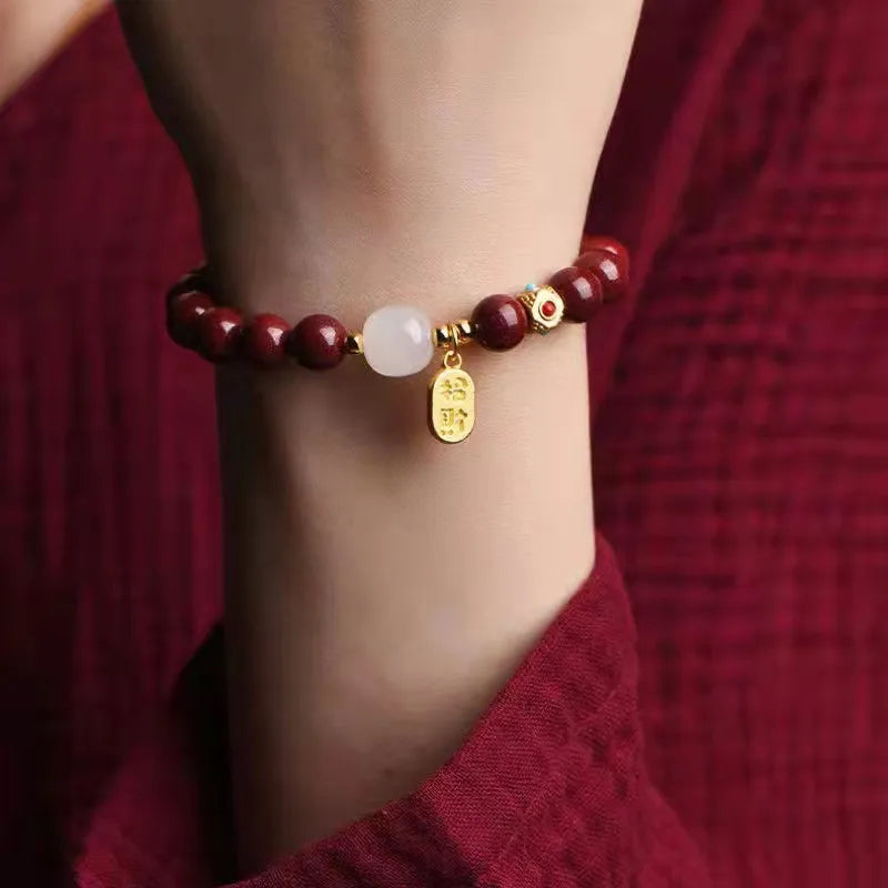 Lucky Wealth Cinnabar Handmade Bracelet For Women Men