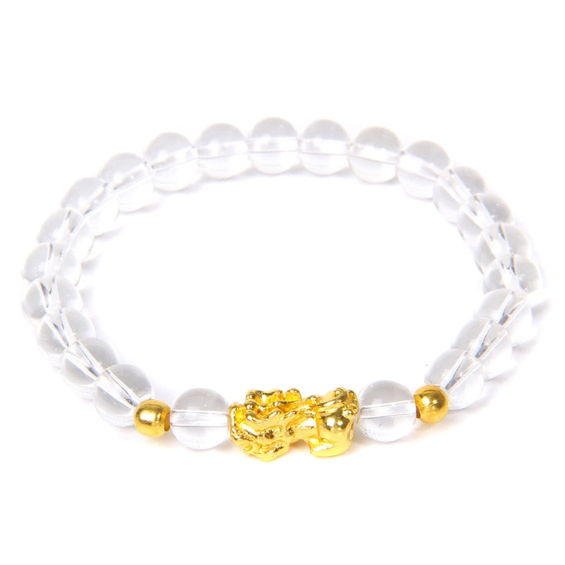 Feng Shui Stone Beads Pixiu Bracelet Pink