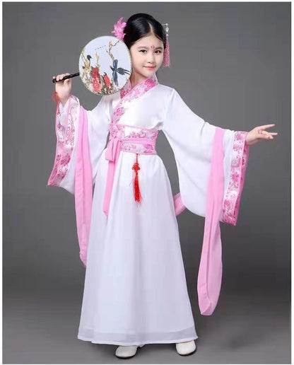 Girls Traditional Hanfu Outfit Christmas Party Dress